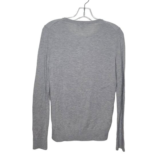 Ann Taylor metallic shimmer silver gray crew neck lightweight sweater - medium - Picture 3 of 5